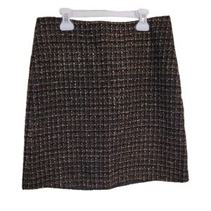 New York & Company Woven 100% Acrylic Outshell Brown Mini Skirt Size 6
